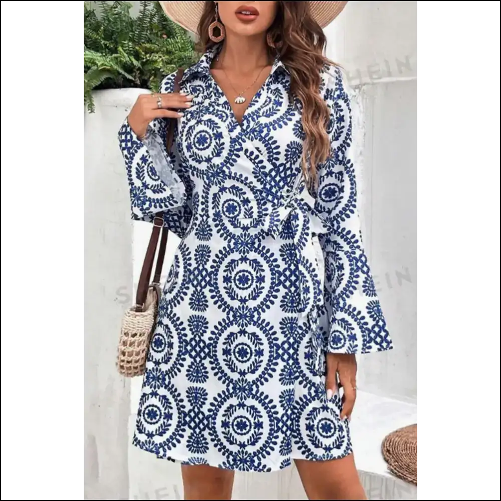 Blue Boho Wrap Dress: so Cute It’s Knot Funny! 💙 Needful Things - Xs - Short Dresses on Sale Worldwide Shipping