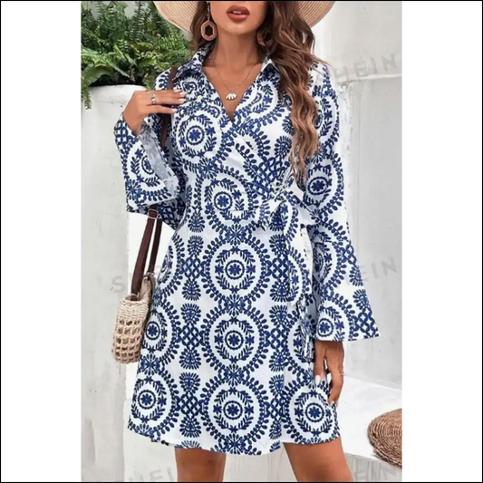 Blue Boho Wrap Dress: so Cute It’s Knot Funny! 💙 Needful Things - Xs - Short Dresses on Sale Worldwide Shipping