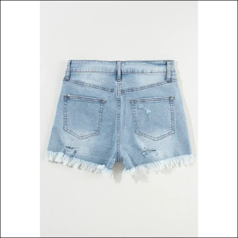Blue Distressed High Waist Shorts: Ready to Party? 😎 - Shorts on Sale Worldwide Shipping