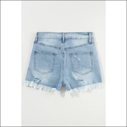 Blue Distressed High Waist Shorts: Ready to Party? 😎 - Shorts on Sale Worldwide Shipping