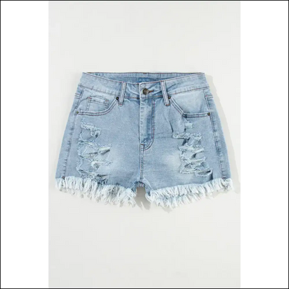 Blue Distressed High Waist Shorts: Ready to Party? 😎 - Shorts on Sale Worldwide Shipping