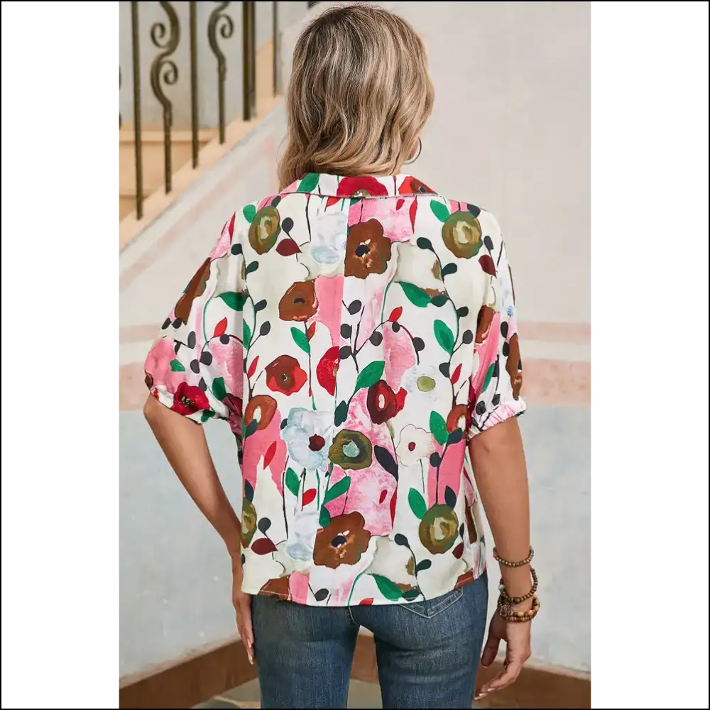 Blue Floral Boho Blouse: Ditch the Drama Bloom 🌸 Needful Things - Blouses on Sale Worldwide Shipping