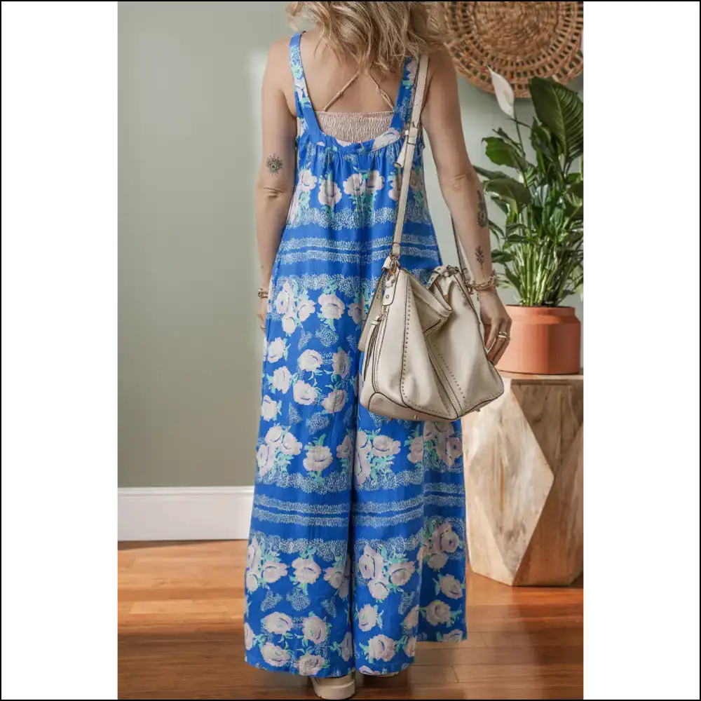 Blue Floral Print Jumpsuit: One-piece Wonder (you Lucky Thing!) 💙 Needful Things - Jumpsuits & Rompers on Sale Worldwide Shipping