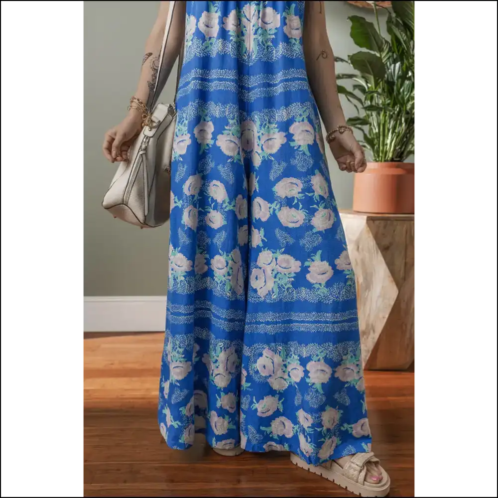 Blue Floral Print Jumpsuit: One-piece Wonder (you Lucky Thing!) 💙 Needful Things - Jumpsuits & Rompers on Sale Worldwide Shipping