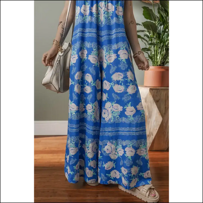 Blue Floral Print Jumpsuit: One-piece Wonder (you Lucky Thing!) 💙 Needful Things - Jumpsuits & Rompers on Sale Worldwide Shipping