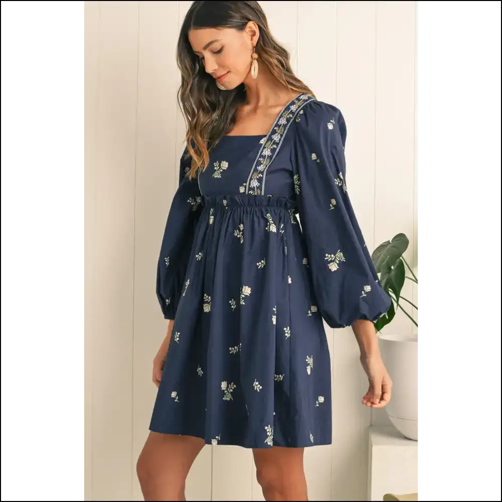 Blue Floral Puff Sleeve Dress: too Cute to Handle 💙 Needful Things - Short Dresses on Sale Worldwide Shipping
