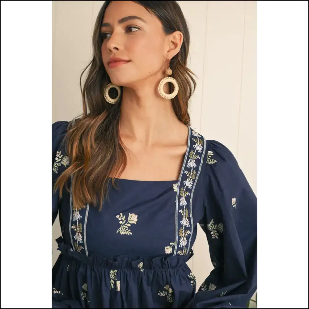 Blue Floral Puff Sleeve Dress: too Cute to Handle 💙 Needful Things - Short Dresses on Sale Worldwide Shipping