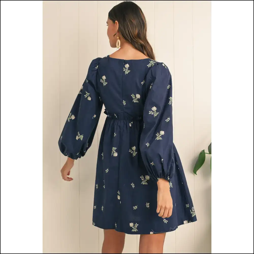 Blue Floral Puff Sleeve Dress: too Cute to Handle 💙 Needful Things - Short Dresses on Sale Worldwide Shipping