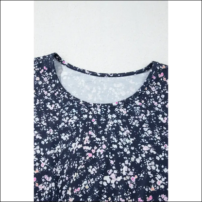 Blue Floral Ruffle Hem Long Sleeve: Because Adulting is Hard 💀 Needful Things - Blouses on Sale Worldwide Shipping