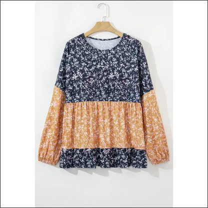 Blue Floral Ruffle Hem Long Sleeve: Because Adulting is Hard 💀 Needful Things - Orange / s - Blouses on Sale Worldwide Shipping