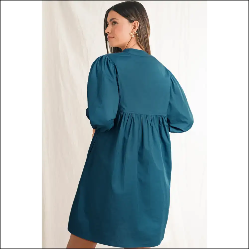 Blue Sapphire Mini Dress: Puff Sleeves Zero Regrets ✨ Needful Things - Short Dresses on Sale Worldwide Shipping