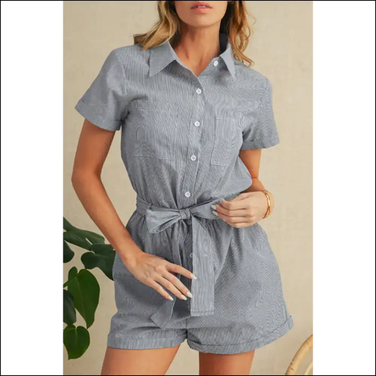 Blue Stripe Romper: Because Pants are Overrated. Needful Things 😜 - s - Rompers Jumpsuits & on Sale Worldwide Shipping