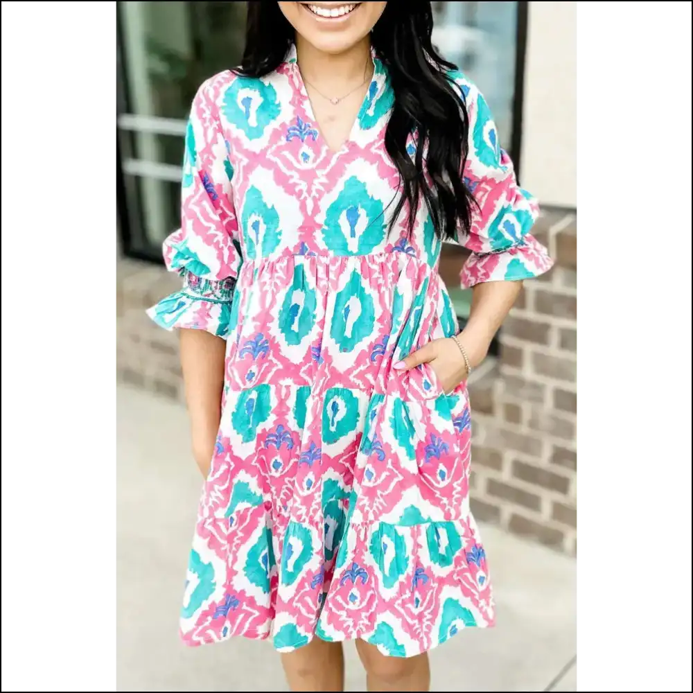Boho Abstract Dress: Ditch Pants Embrace Vibrant 😜 Needful Things - Multicolour / s - Short Dresses on Sale Worldwide Shipping