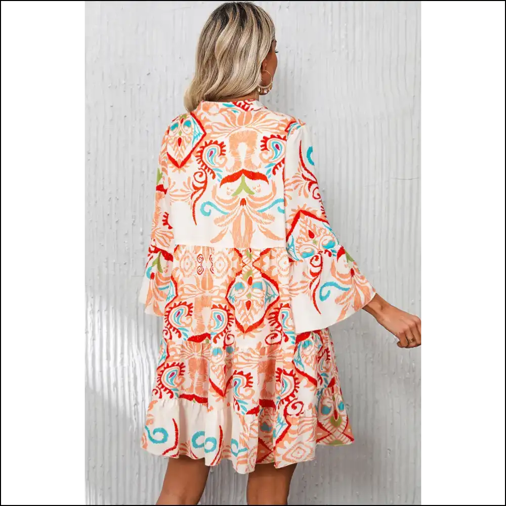 Boho Chic Green Ethnic Print Mini Dress: Dress Like you Own the Joint 👗 Needful Things - Short Dresses on Sale Worldwide Shipping
