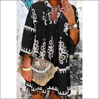 Boho Chic Size Dress: Sassy & Fringe Hem Fabulous 🖤 Needful Things - Plus Dresses on Sale Worldwide Shipping