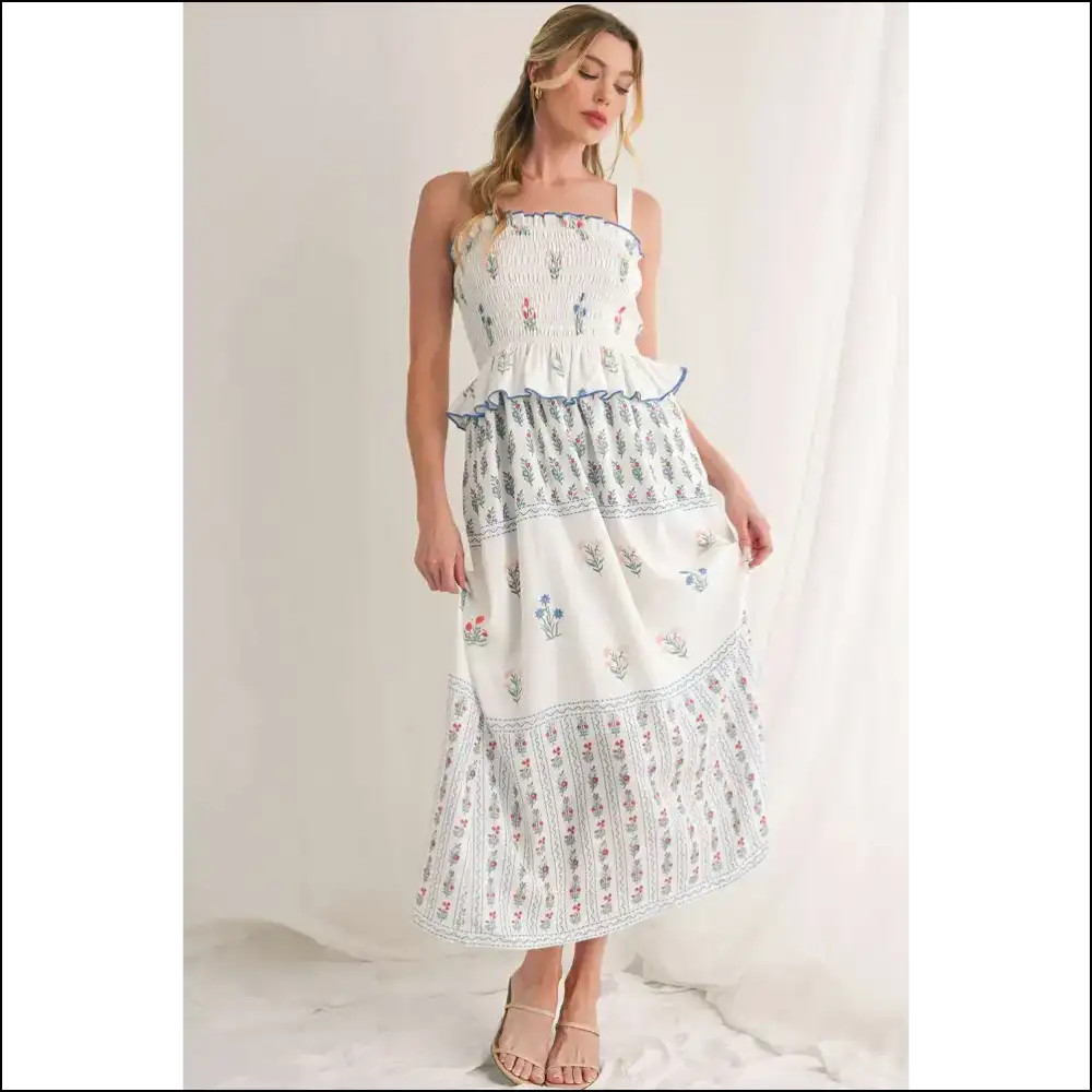 Boho Chic White Floral: Finally a Dress that Hides the Wine Stains! 🍷needful Things - s - Maxi Dresses on Sale Worldwide Shipping