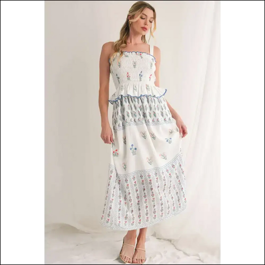 Boho Chic White Floral: Finally a Dress that Hides the Wine Stains! 🍷needful Things - s - Maxi Dresses on Sale Worldwide Shipping