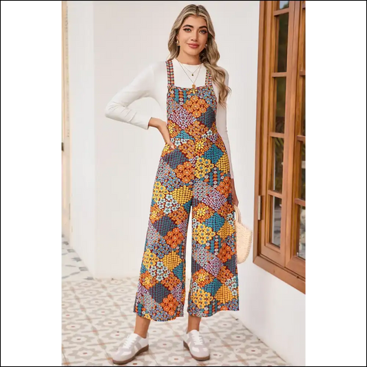 Boho Floral Print Jumpsuit: one Leg at a Time Fabulous! 🌼 Needful Things - Multicolour / s - Jumpsuits & Rompers on Sale Worldwide Shipping