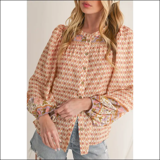 Boho Floral Puff Sleeve: from ?Meh’ to ?Omg’! 🌼 Needful Things - Multicolour / s - Blouses on Sale Worldwide Shipping