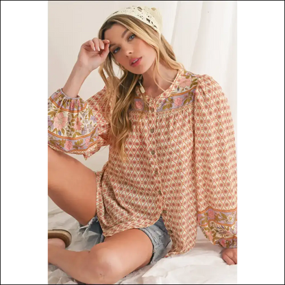 Boho Floral Puff Sleeve: from ?Meh’ to ?Omg’! 🌼 Needful Things - Blouses on Sale Worldwide Shipping