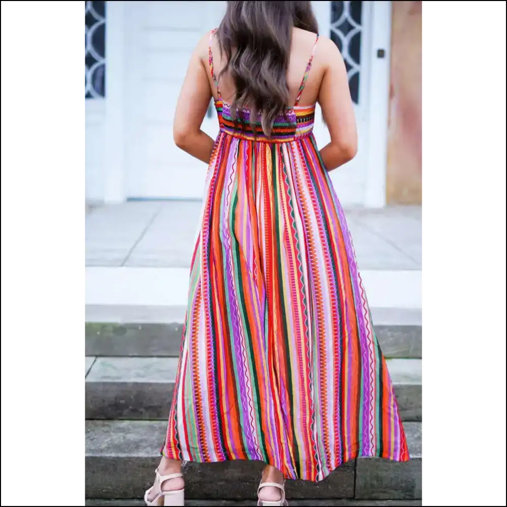 Boho Striped Dress: Ditch Pants Embrace your Inner Weirdo 😜 - Maxi Dresses on Sale Worldwide Shipping