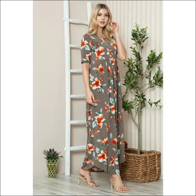 Bombom Floral Maxi Tee Dress - Effortless Chic - Dresses on Sale Worldwide Shipping