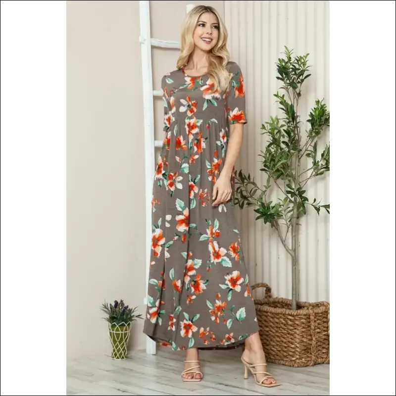 Bombom Floral Maxi Tee Dress - Effortless Chic - Dresses on Sale Worldwide Shipping