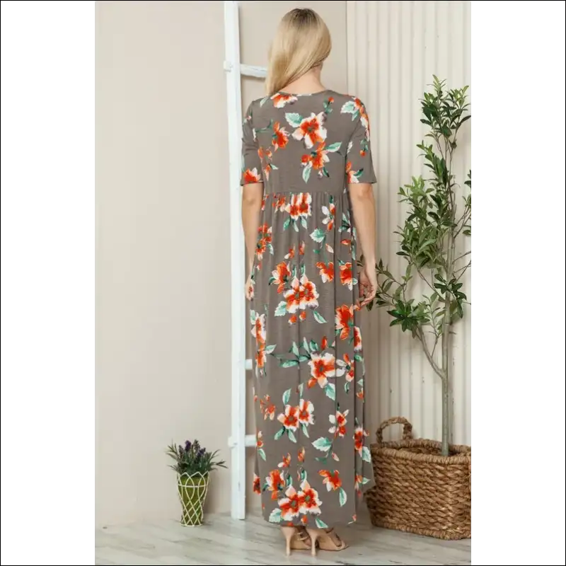 Bombom Floral Maxi Tee Dress - Effortless Chic - Dresses on Sale Worldwide Shipping