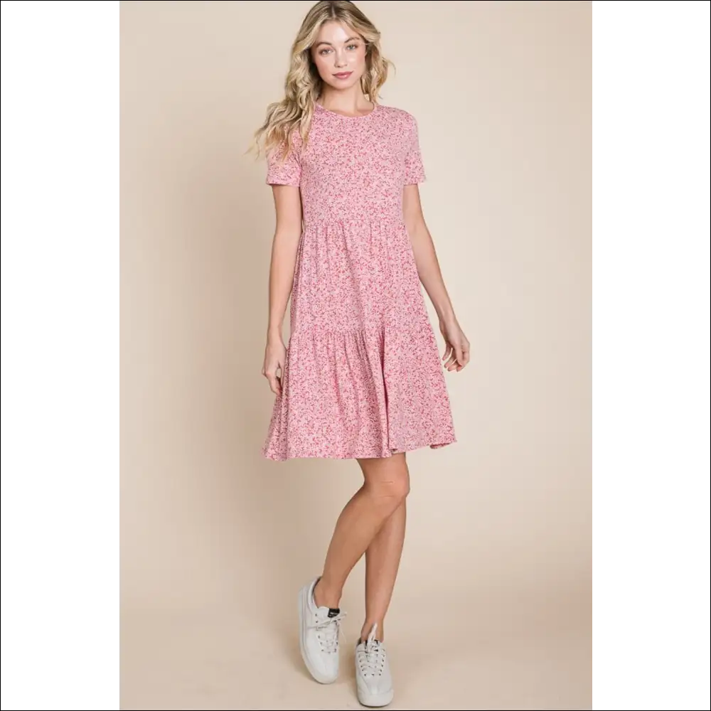 Bombom Fun & Flirty Printed Short Sleeve Mini Dress - Dresses on Sale Worldwide Shipping