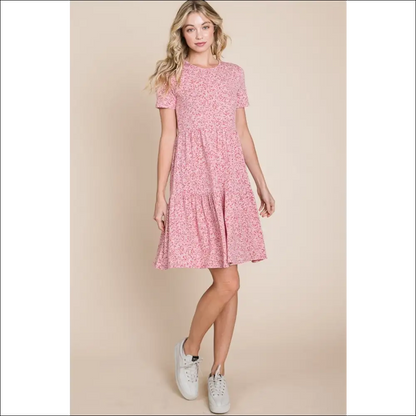 Bombom Fun & Flirty Printed Short Sleeve Mini Dress - Dresses on Sale Worldwide Shipping