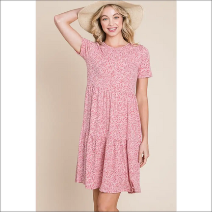 Bombom Fun & Flirty Printed Short Sleeve Mini Dress - Dresses on Sale Worldwide Shipping