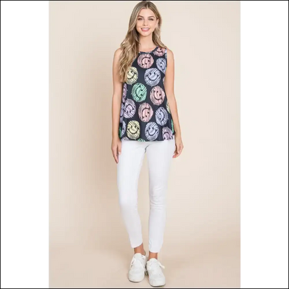 Bombom Smiley Face Tank Top - Cute & Comfortable - Tops on Sale Worldwide Shipping