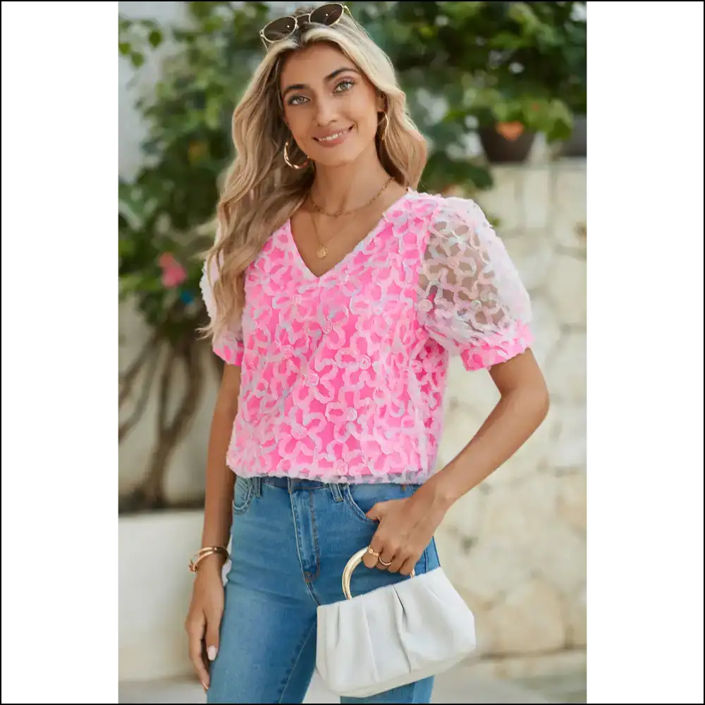 Bonbon Mesh Puff Sleeve Blouse: so Fancy 💅 You’ll Die 💀 - Blouses on Sale Worldwide Shipping