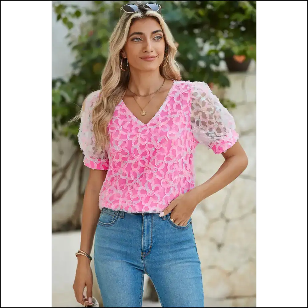 Bonbon Mesh Puff Sleeve Blouse: so Fancy 💅 You’ll Die 💀 - Blouses on Sale Worldwide Shipping