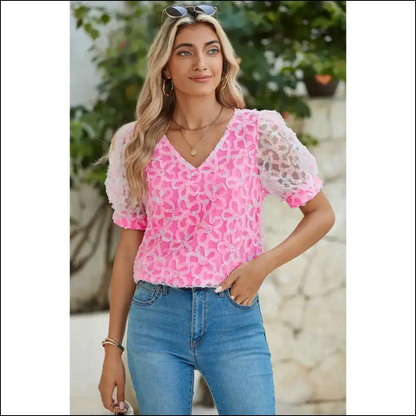 Bonbon Mesh Puff Sleeve Blouse: so Fancy 💅 You’ll Die 💀 - Blouses on Sale Worldwide Shipping