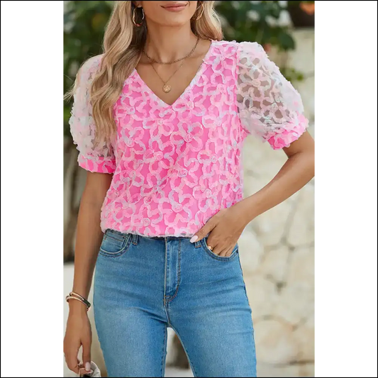 Bonbon Mesh Puff Sleeve Blouse: so Fancy 💅 You’ll Die 💀 - s - Blouses on Sale Worldwide Shipping