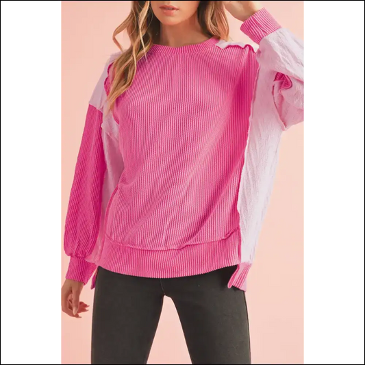 Bonbon Rib Colorblock Patchwork Sweatshirt: so Comfy It’s Basically Legal! 😜 Needful Things - s - Sweatshirts & Hoodies on Sale Worldwide
