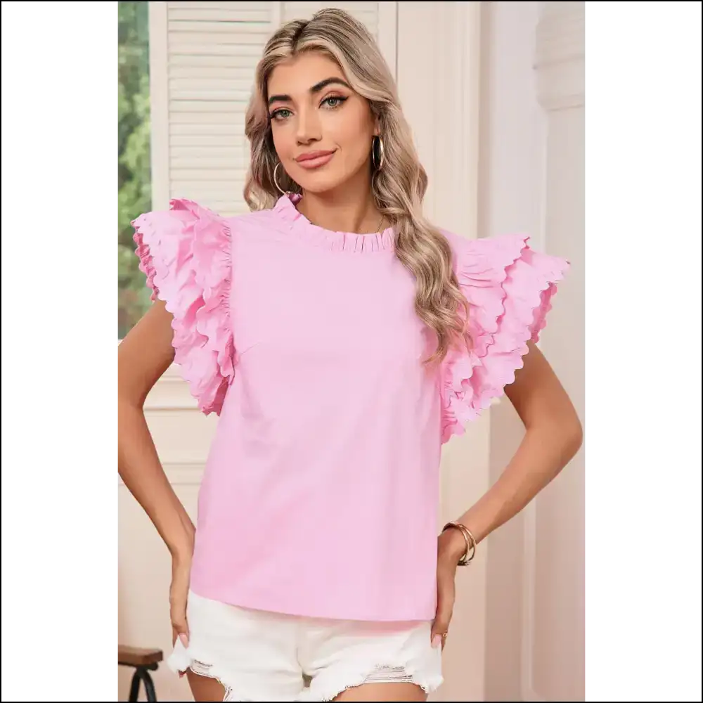 Bonbon Ruffle Sleeve: Needful Things’ ?I Woke Up Like This’ Blouse 😜 - s - Blouses on Sale Worldwide Shipping