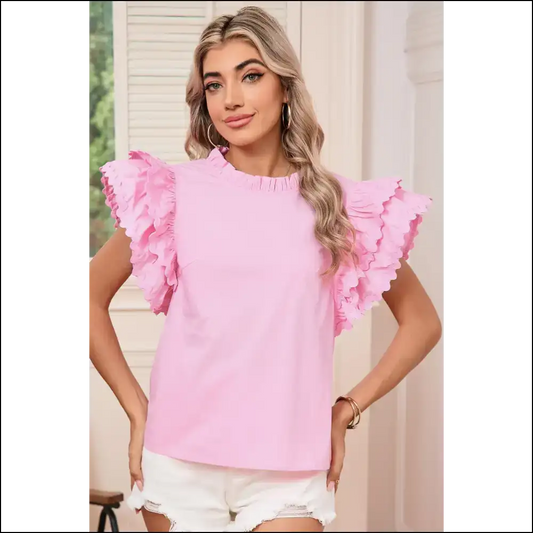 Bonbon Ruffle Sleeve: Needful Things’ I Woke Up Like This’ Blouse 😜 - s - Blouses on Sale Worldwide Shipping