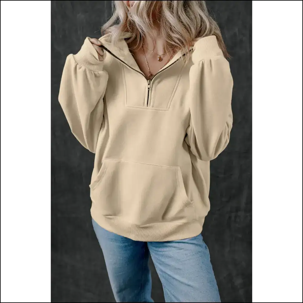 Bonbon Zip-up: your Kangaroo Pocket to Trendy Women’s Fashion Nirvana 😜 - Smoke Gray / s - Sweatshirts & Hoodies on Sale Worldwide Shipping