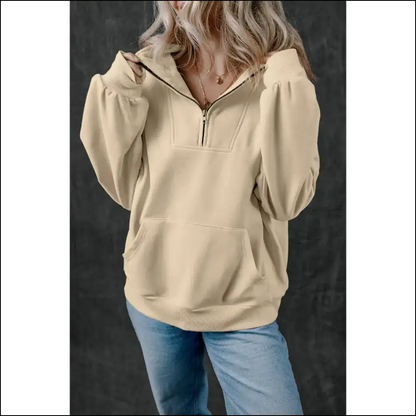 Bonbon Zip-up: your Kangaroo Pocket to Trendy Women’s Fashion Nirvana 😜 - Smoke Gray / s - Sweatshirts & Hoodies on Sale Worldwide Shipping