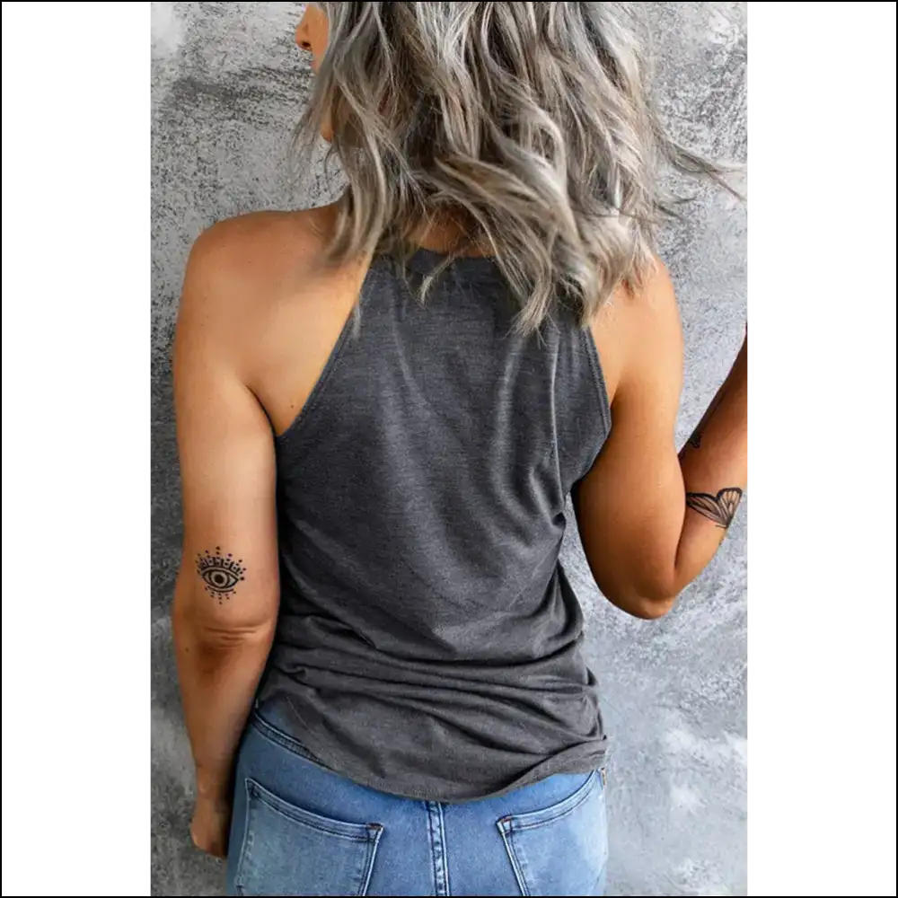 Boo-tiful Round Neck Sleeveless Graphic Tank Top - Tops on Sale Worldwide Shipping