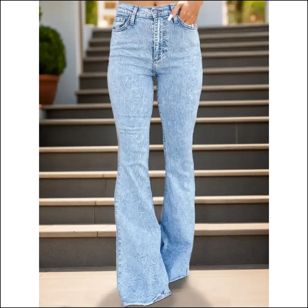 Bootcut Jeans: Embrace Raw Hem Chaos (and Comfort) with Needful Things 😂✨ - Light Blue / m - Jeans on Sale Worldwide Shipping