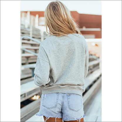 Bow Graphic Round Neck Long Sleeve Sweatshirt - Sweatshirts & Hoodies on Sale Worldwide Shipping