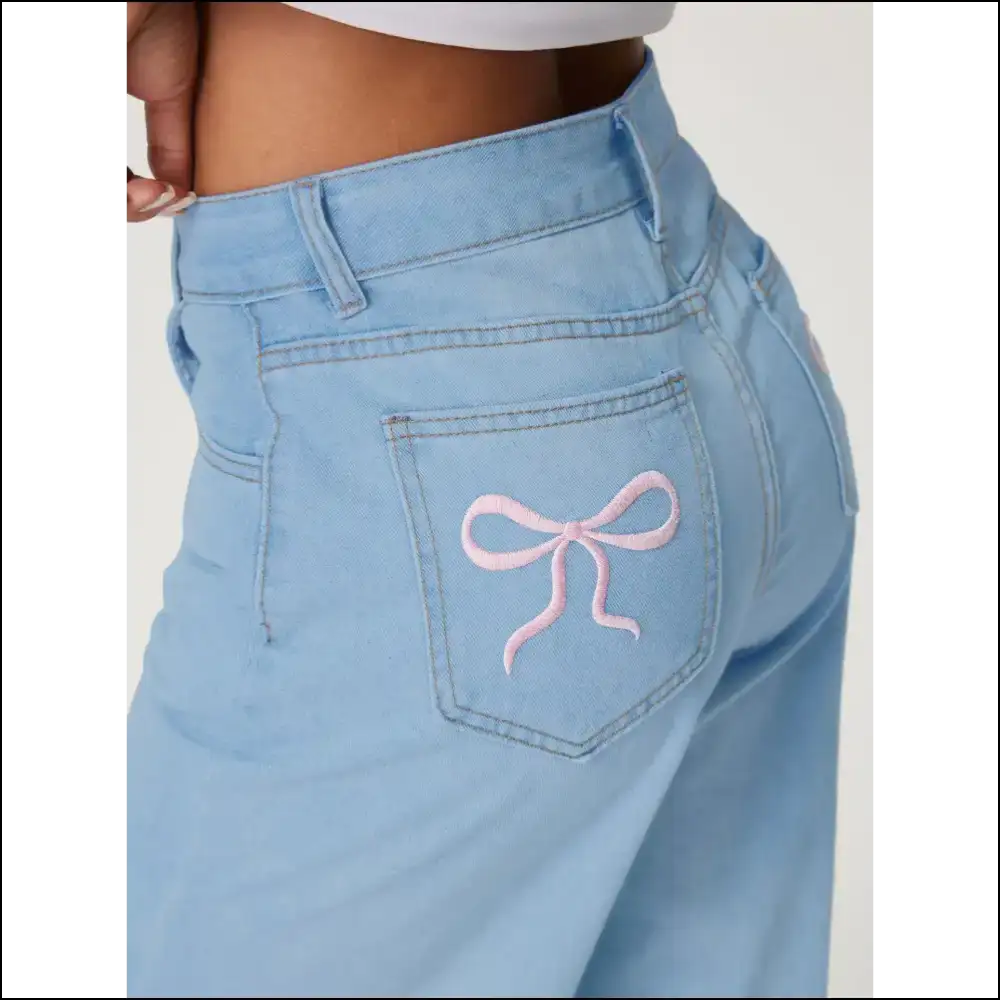 Bows Flair and Wide-leg Love: your New Favorite Jeans Await! - on Sale Worldwide Shipping