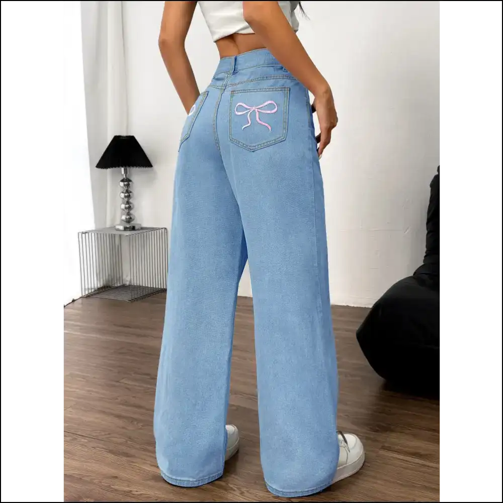 Bows Flair and Wide-leg Love: your New Favorite Jeans Await! - on Sale Worldwide Shipping