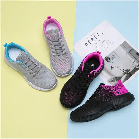 Breathe Easy Mesh Round Toe Athletic Shoes - Black / 37(us6) - on Sale Worldwide Shipping
