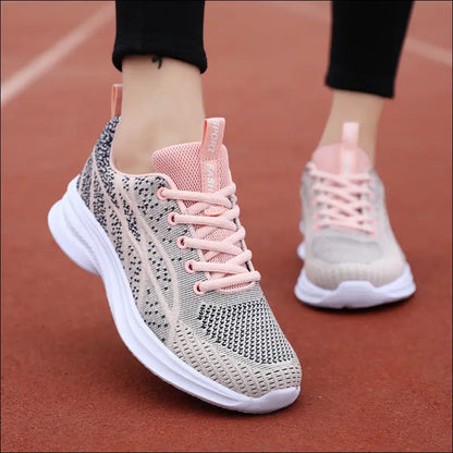 Breezy Mesh Lace-up Athletic Sneakers for Women - Mauve / 35(us4) - Shoes on Sale Worldwide Shipping