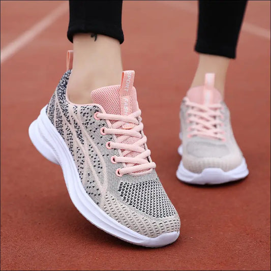 Breezy Mesh Lace-up Athletic Sneakers for Women - Mauve / 35(us4) - Shoes on Sale Worldwide Shipping