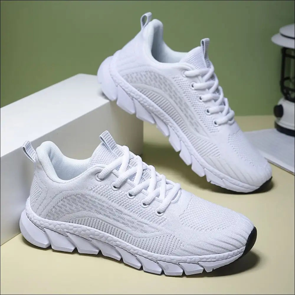 Breezy Round Toe Mesh Athletic Flats - Shoes on Sale Worldwide Shipping